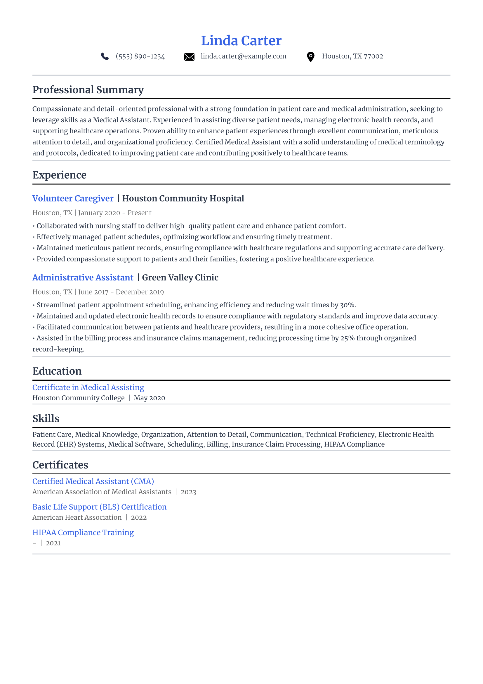 12. Healthcare Transition Resume Example