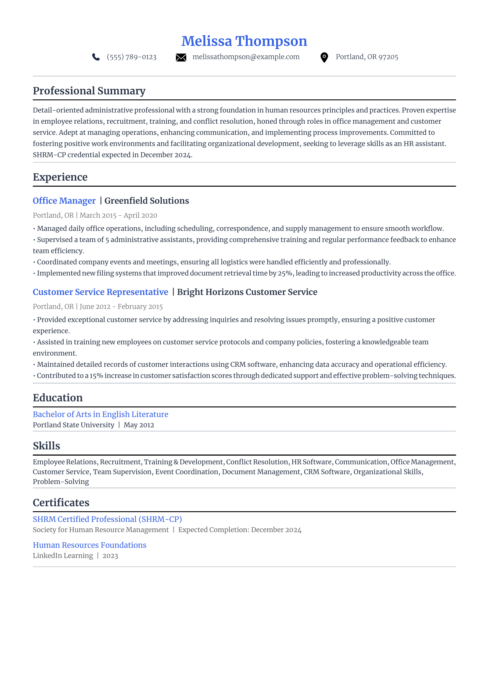 5. Career Change Resume Example